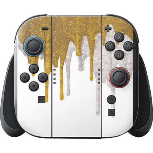 Paint Splatter Gold Nintendo Switch 2 (2025) with Joy-Con Skin